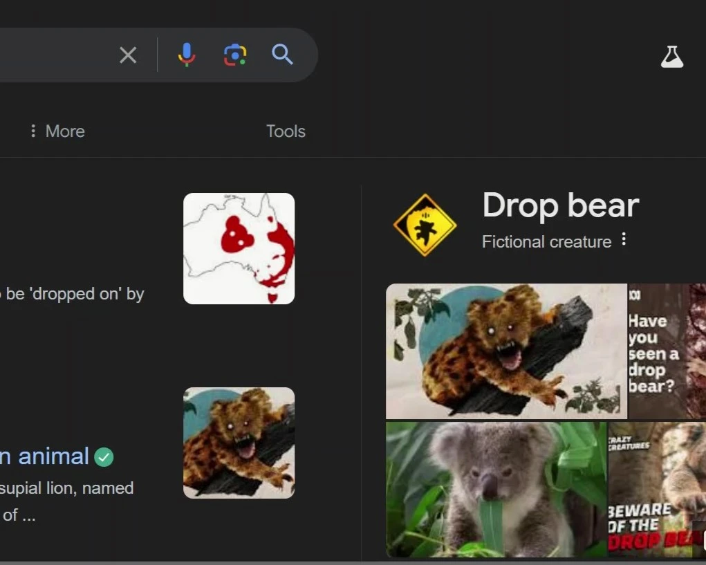 Drop Bear is google search secret
