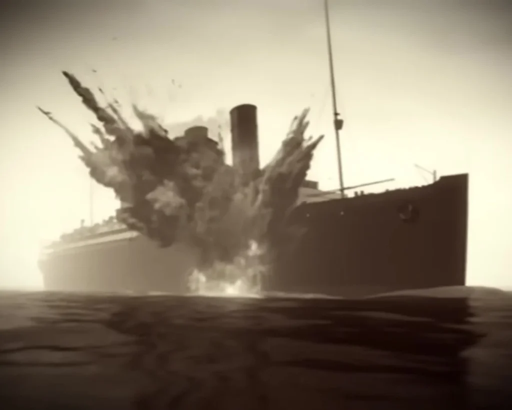 Attack on Lusitania by missile