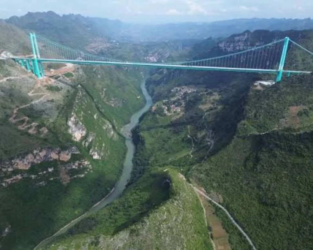 Huajiang Grand Canyon Bridge is one of the highest bridges in the world
