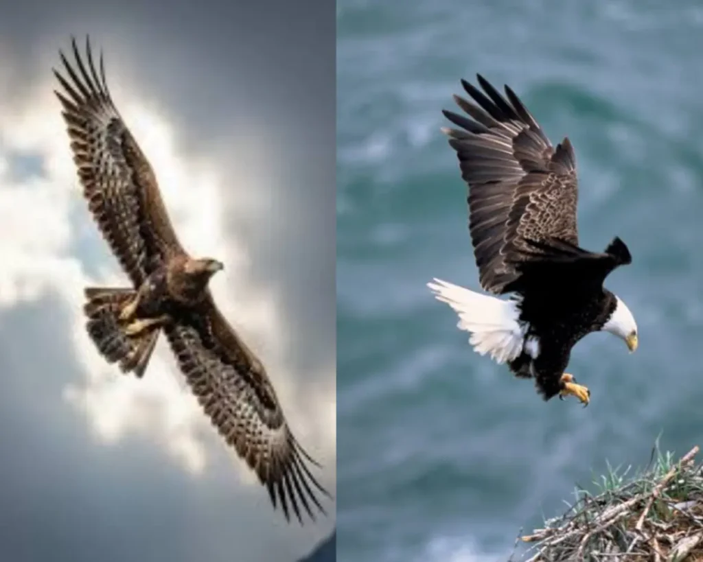 One of the bald eagles vs golden eagles differences is Size And Wingspan